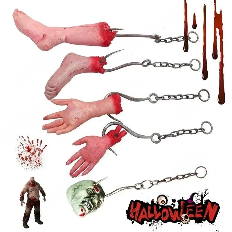 Halloween Iron Chain Hook Horror Props – Haunted House Decor Halloween Horror Props Babs