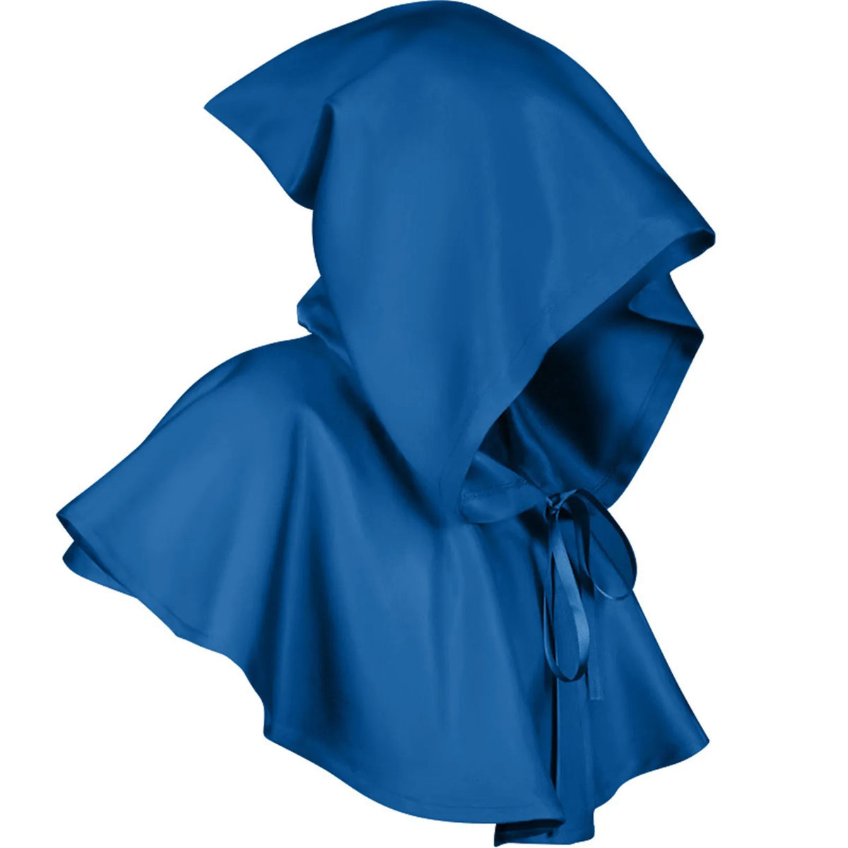 Medieval Hooded Cloak Cape – Halloween Monk Priest Costume Halloween Costume Cape Babs Blue One Size