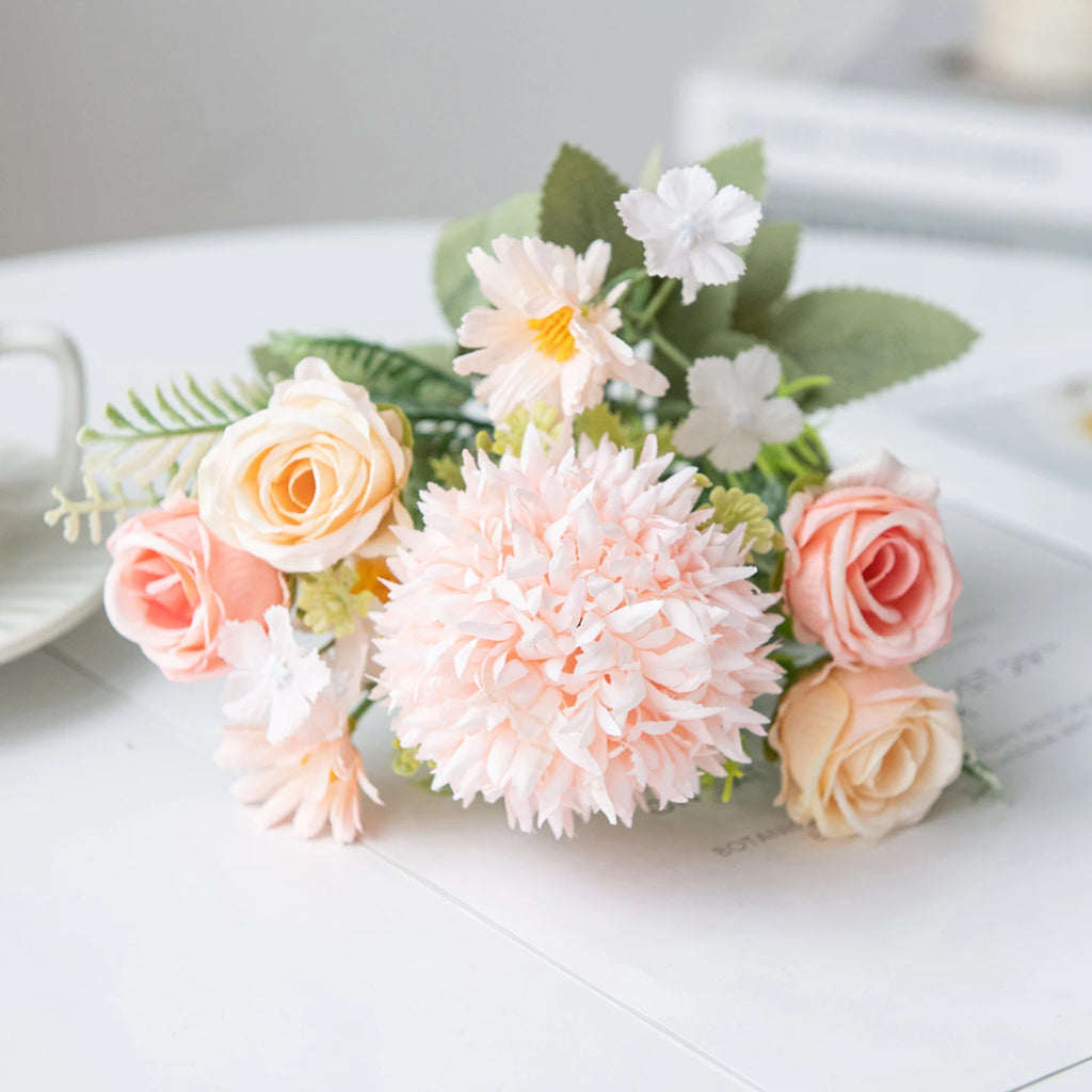 Artificial Silk Rose Bouquet – Wedding & Home Décor Flowers Artificial Flower Bouquet Babs Pink 3 pcs