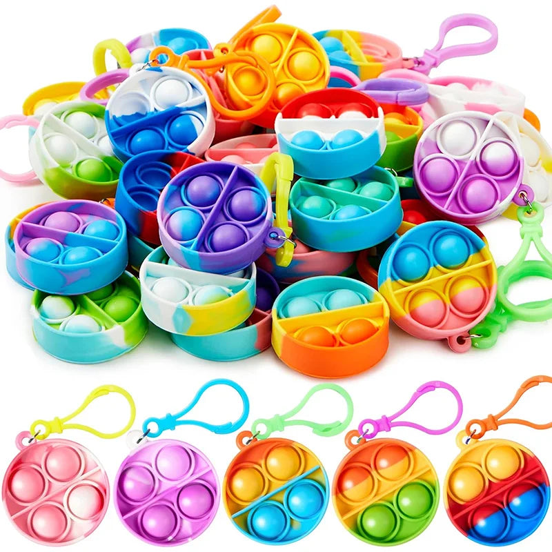Mini Pop Keychain Fidget Toys 10/20Pcs – Kids Party Favors Fidget Toy Keychain Babs Mix 20Pcs