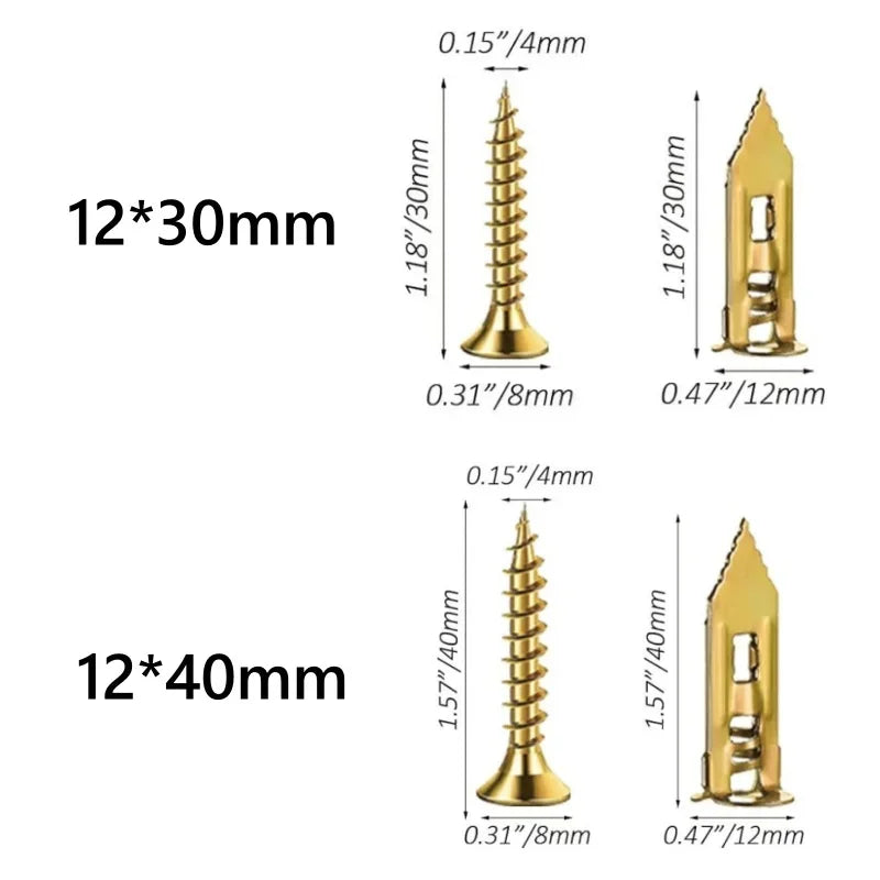 Self-Drilling Drywall Anchors 12x30/40mm Galvanized Steel Drywall Anchor Screws Babs