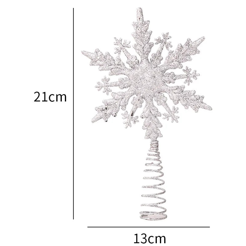 Christmas Tree Star Topper – Glitter Gold & Silver Snowflake Christmas Tree Topper Babs 2