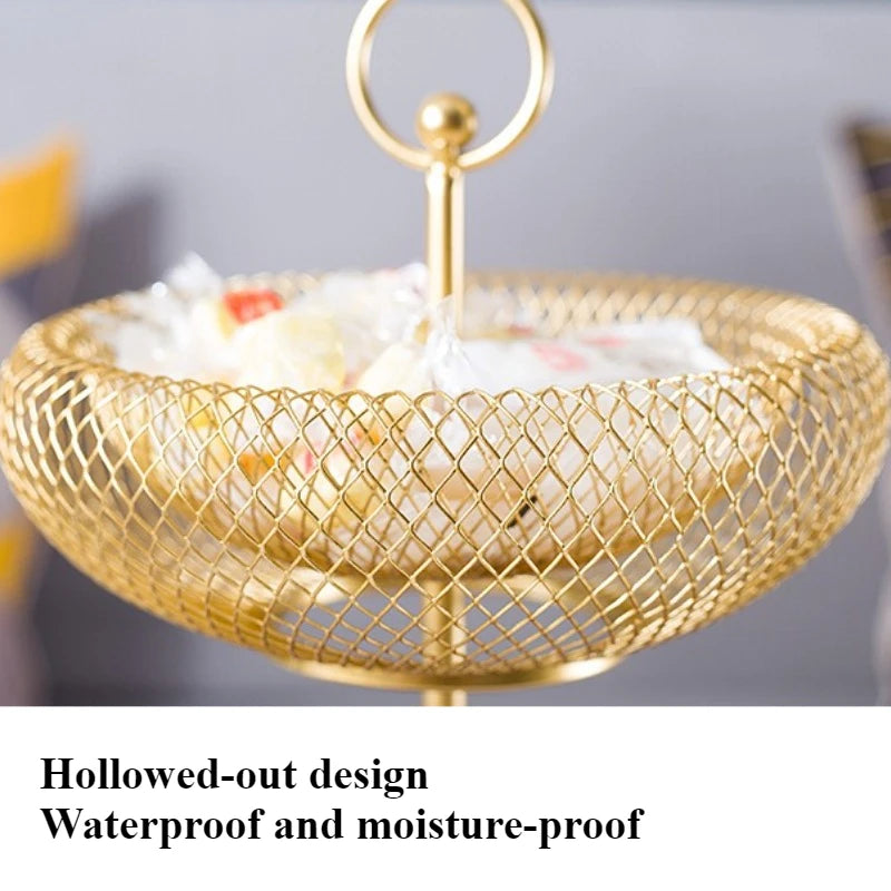 Nordic 3-Tier Iron Fruit Basket | Modern Home Storage Plate Tiered Fruit Basket Babs