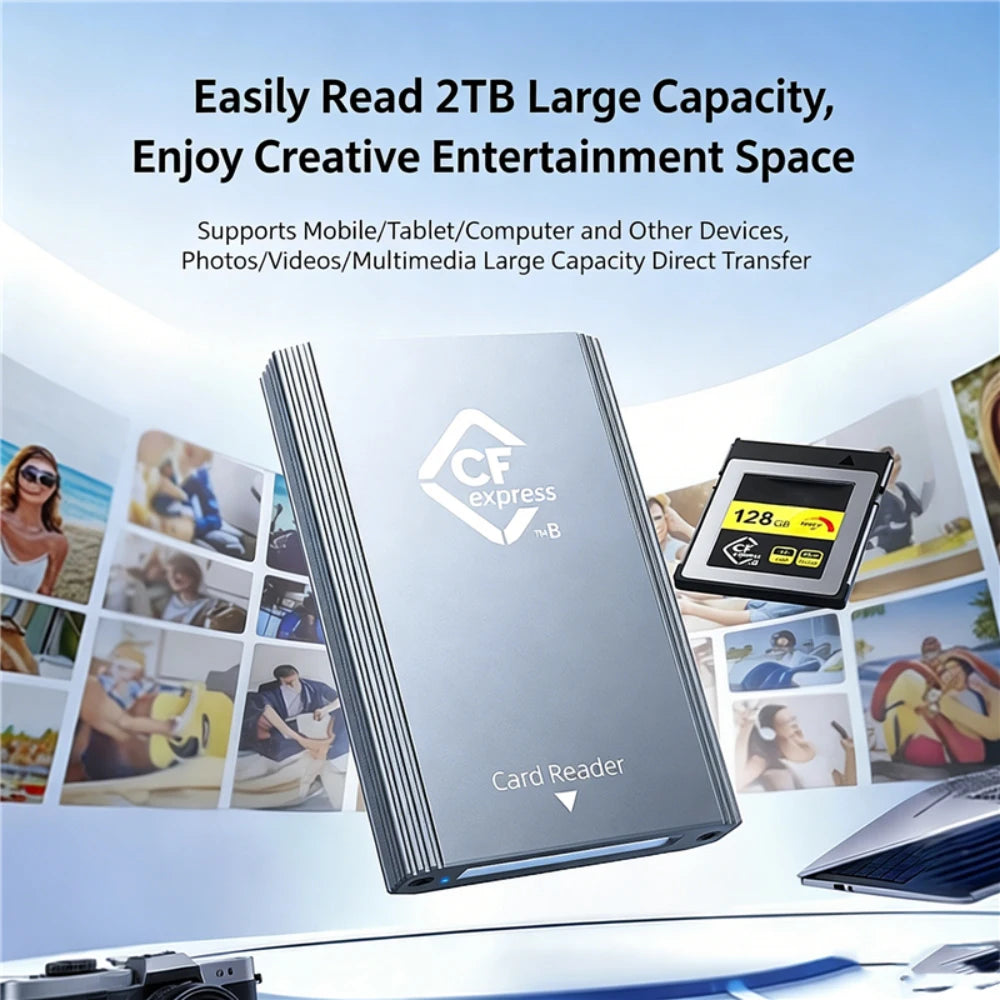 KEBIDUMEI CFexpress Type B Card Reader USB 3.2 10Gbps Adapter CFexpress Card Reader Babs