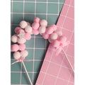 Pink Blue Pompom Cloud Cake Toppers – Baby Shower & Birthday Cake Topper Babs pink 2pcs