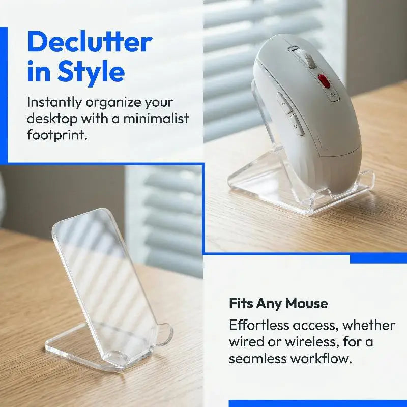 Acrylic Mouse Stand Holder – Non-Slip Gaming & Office Display Mouse Display Stand Babs