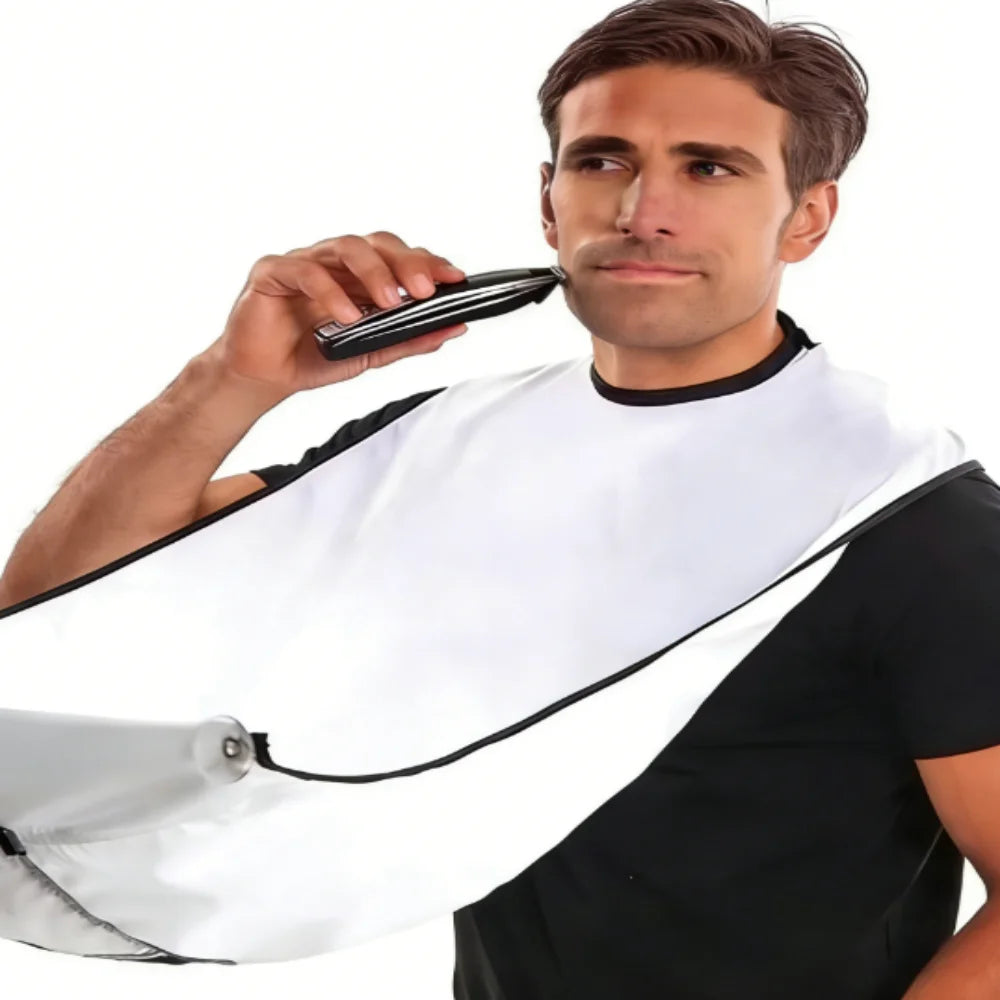 Men's Shaving Apron Beard Catcher Cape Bib – White Shaving Grooming Apron Babs