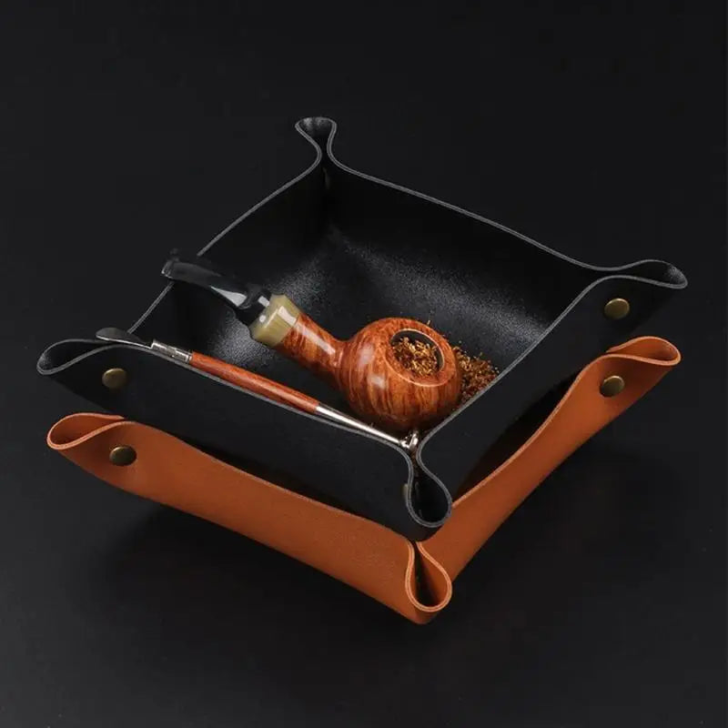 PU Leather Foldable Rolling Tray – Portable Valet Organizer Valet Tray Organizer Babs