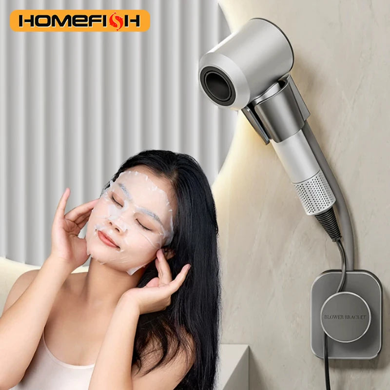 Suction Cup Hair Dryer Stand – Hands-Free Bathroom Organizer Hair Dryer Holder Babs