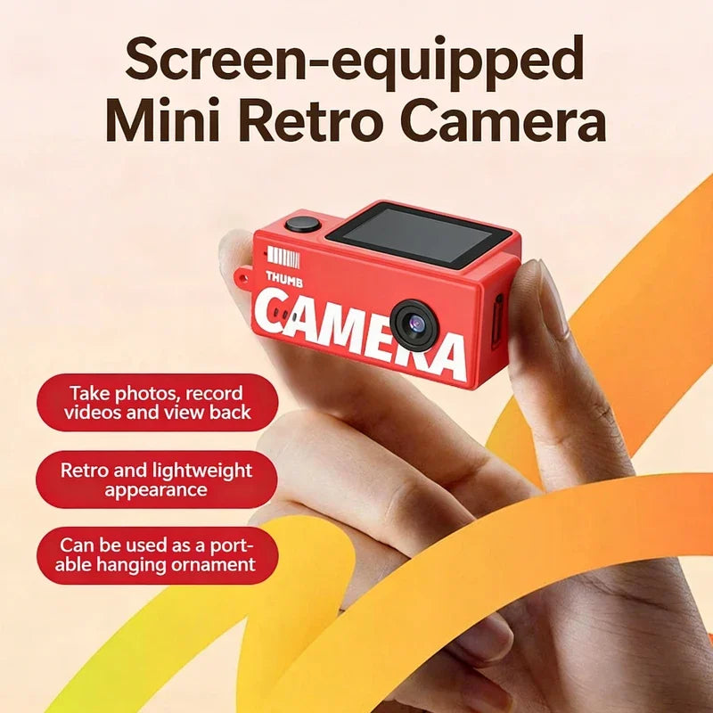 1080P Retro Thumb Keychain Mini Camera with Flash & MicroSD Mini Keychain Camera Babs