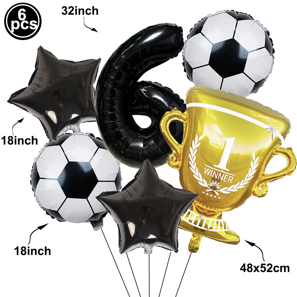 Soccer Party Balloon Kit – Football Birthday Decoration Set Party Balloon Kit Babs B Number 6 As pictures show