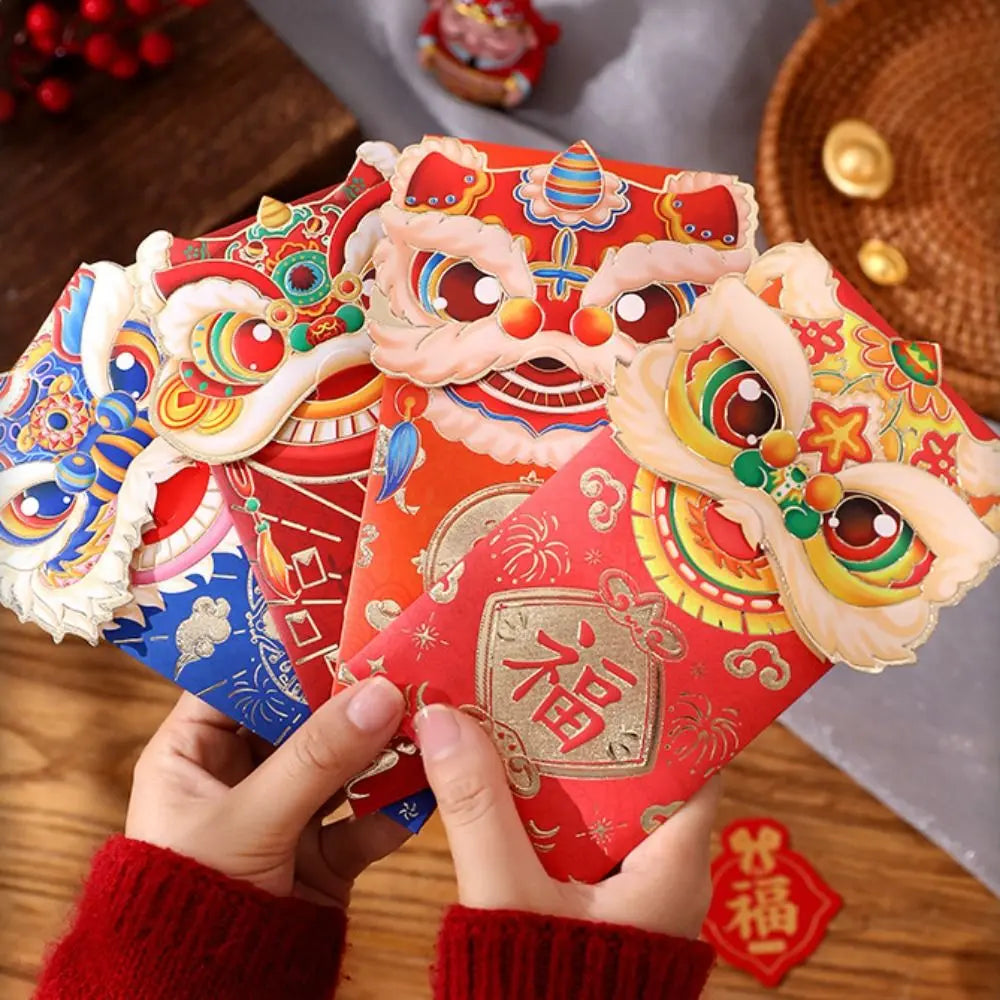 Lucky Dragon Red Envelopes 4pcs – New Year & Wedding Gift Red Gift Envelopes Babs