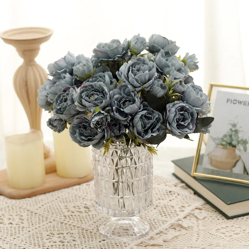 5-Head Silk Peony Artificial Flowers for Home & Wedding Decor Artificial Silk Flowers Babs