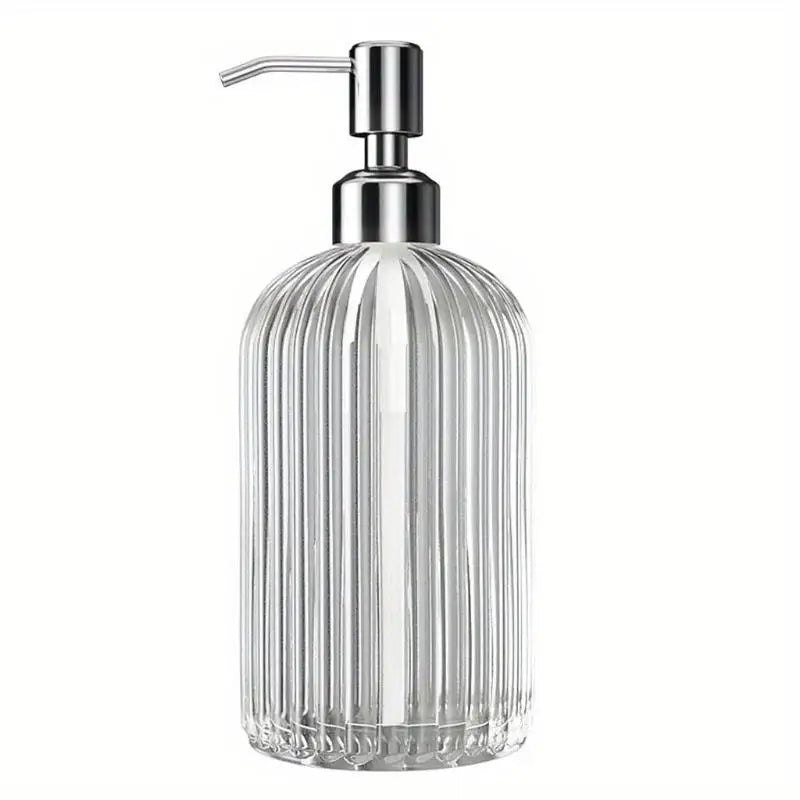 Large Clear Glass Soap Dispenser – Press Pump Bottle Glass Soap Dispenser Babs 1pc