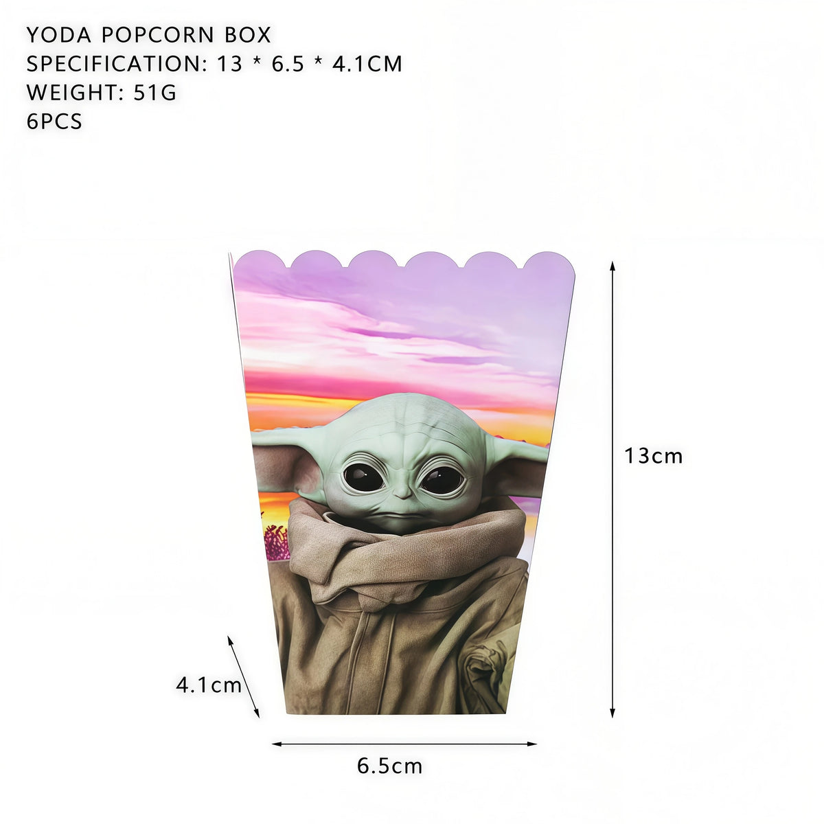 Yoda Baby Theme Birthday Party Supplies – Plates, Cups & Balloons Party Decoration Set Babs 6pcs popcorn box