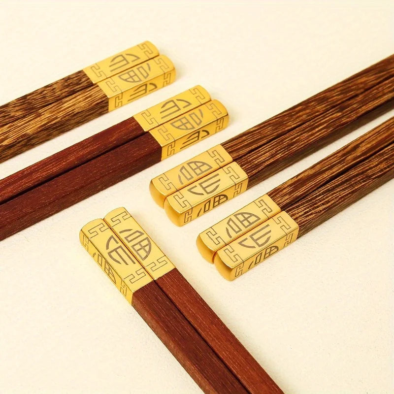 Rosewood Wooden Chopsticks Set – 3 Pairs, Japanese Style Wooden Chopstick Set Babs