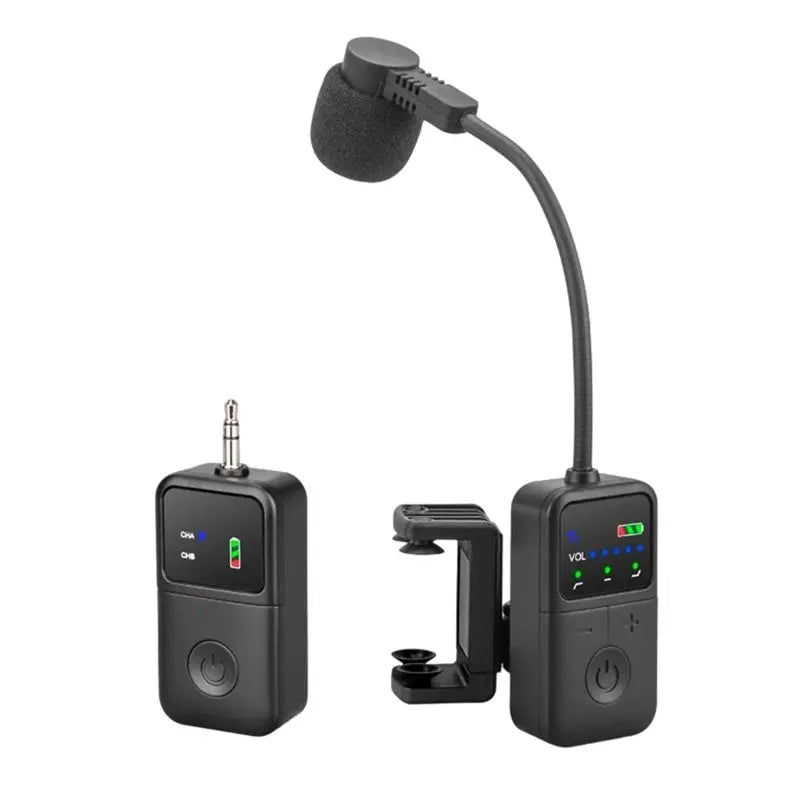 2.4G Wireless Violin Microphone System – 30M Clip Transmitter Wireless Instrument Microphone Babs Black