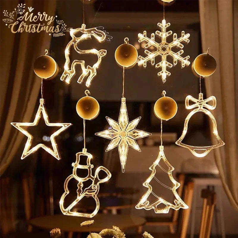 LED Christmas String Lights – Santa Claus Window Suction Cup Christmas String Lights Babs