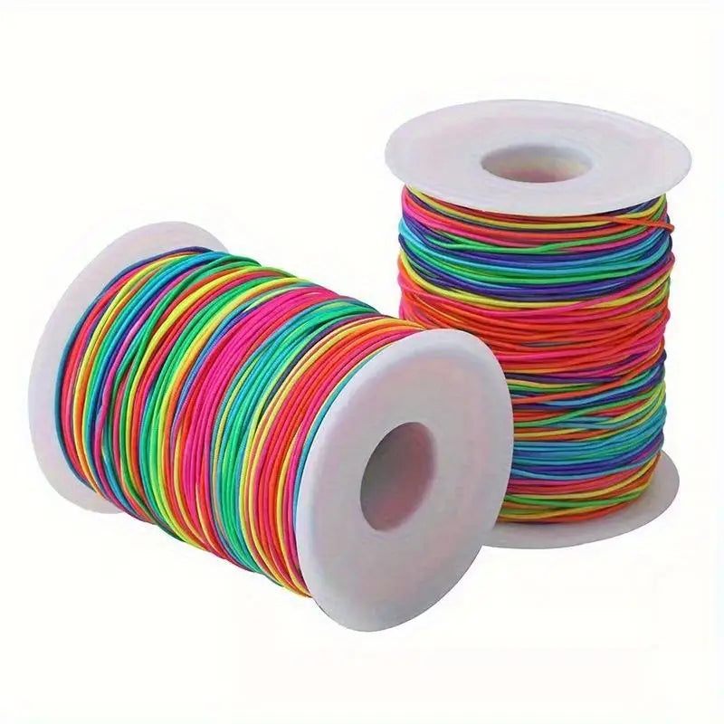 50m Rainbow Elastic Beading Cord – Stretchy DIY Jewelry String Elastic Beading Cord Babs
