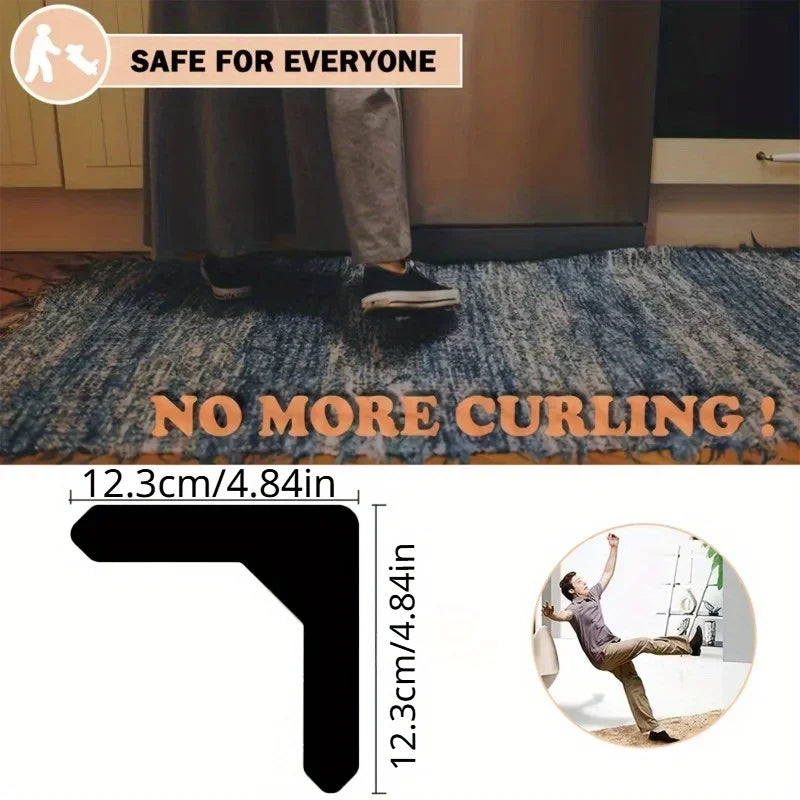 4pcs Non-Slip Carpet Gripper Stickers – No-Drill Rug Grippers Rug Gripper Stickers Babs