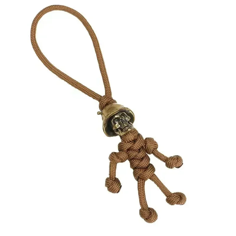 Skull Head Keychain Braided Paracord Biker Helmet Pendant Skull Keychain Pendant Babs