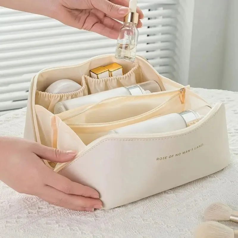 Travel Makeup Bag – PU Leather Cosmetic Organizer with Zipper Cosmetic Organizer Bag Babs