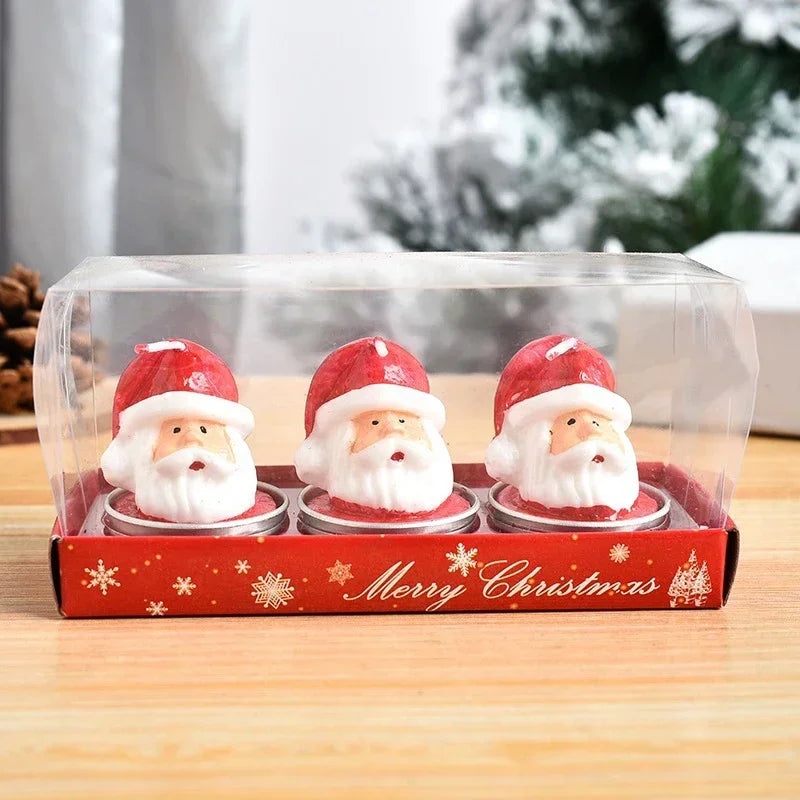 Christmas Santa & Snowman Decorative Candle Set – 3 Pcs Decorative Candle Set Babs A