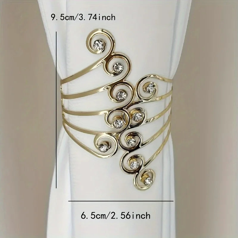 Rhinestone Alloy Curtain Buckles – Elegant Tie Backs, Set of 2 Curtain Tie Backs Babs