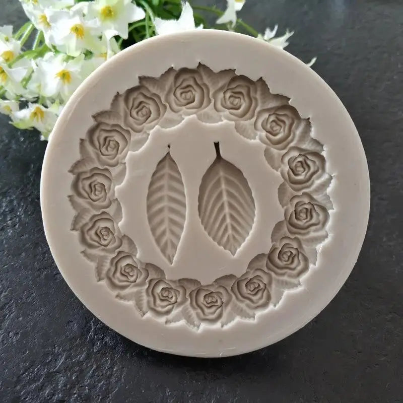 Rose Leaf Border Silicone Mold for DIY Resin Mirror Frames Resin Craft Mold Babs