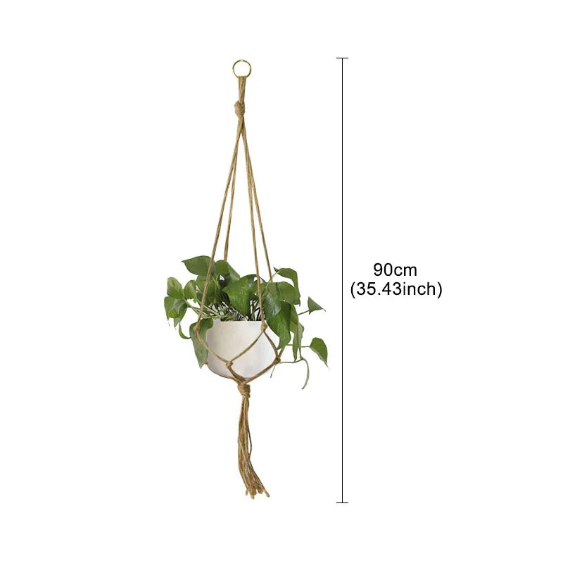 Macrame Plant Hanger – Handmade Rattan Rope Hanging Basket Macrame Plant Hanger Babs Style4