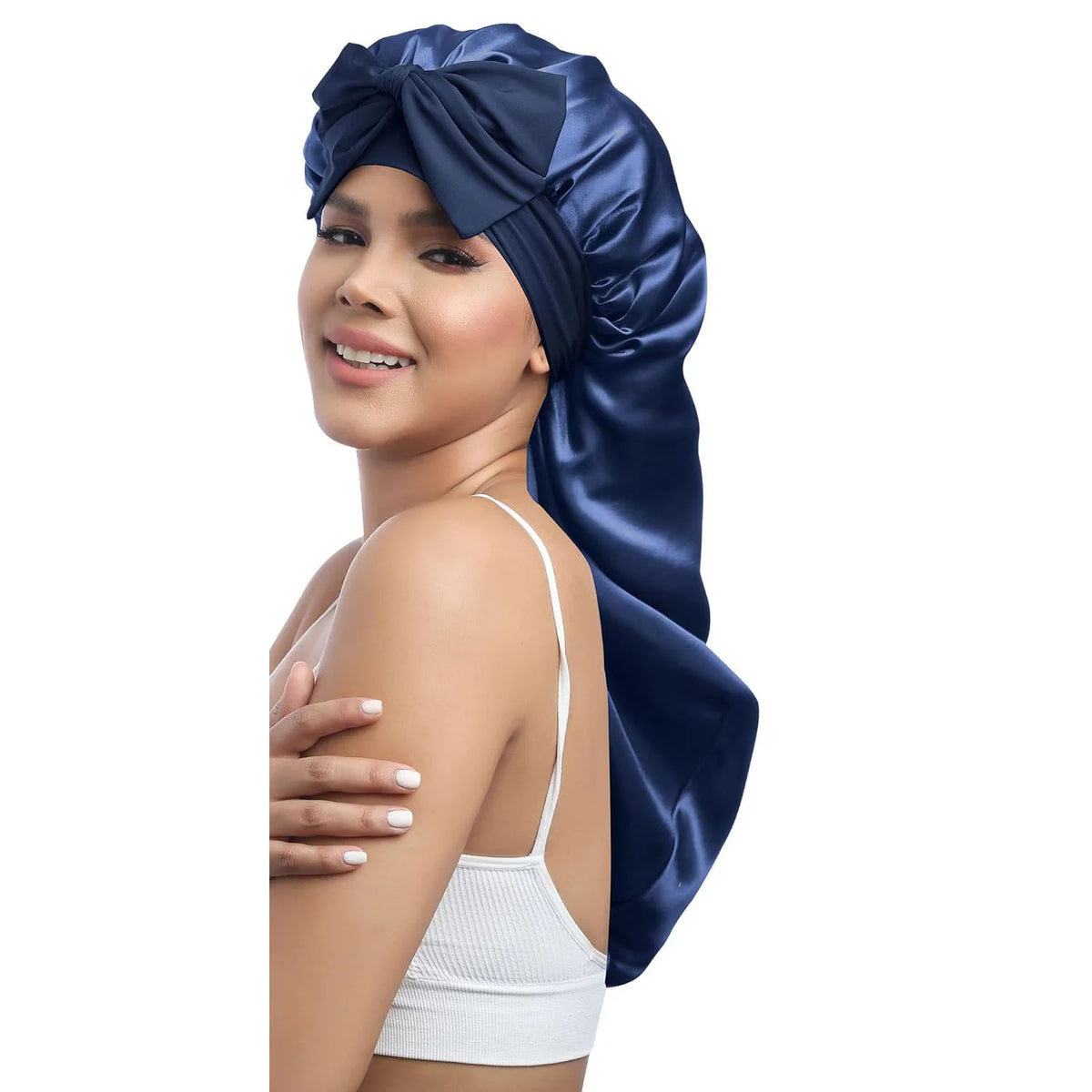 Extra Large Satin Sleep Bonnet with Long Tie – All Hair Types Satin Sleep Bonnet Babs DB