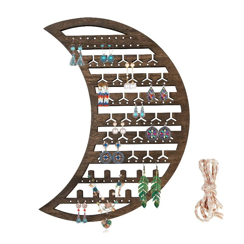 Moon Wooden Wall Jewelry Organizer – Earrings, Necklaces & Rings Jewelry Organizer Babs Brown