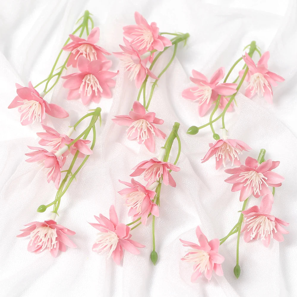 10/20Pcs Silk Rose Artificial Flowers 3-Head – Wedding & Home Decor Artificial Silk Flowers Babs Rose Red 10Pcs