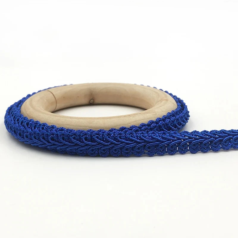 5M Centipede Braided Cotton Lace Trim 12mm – DIY Sewing Ribbon Lace Trim Ribbon Babs royal blue