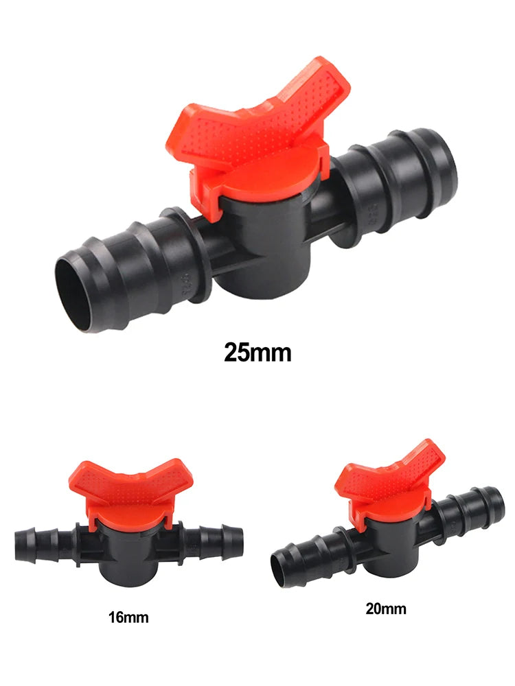 PP Ball Valve Connector for PE Pipe 16mm 20mm 25mm PN4 Drip Irrigation Valve Babs