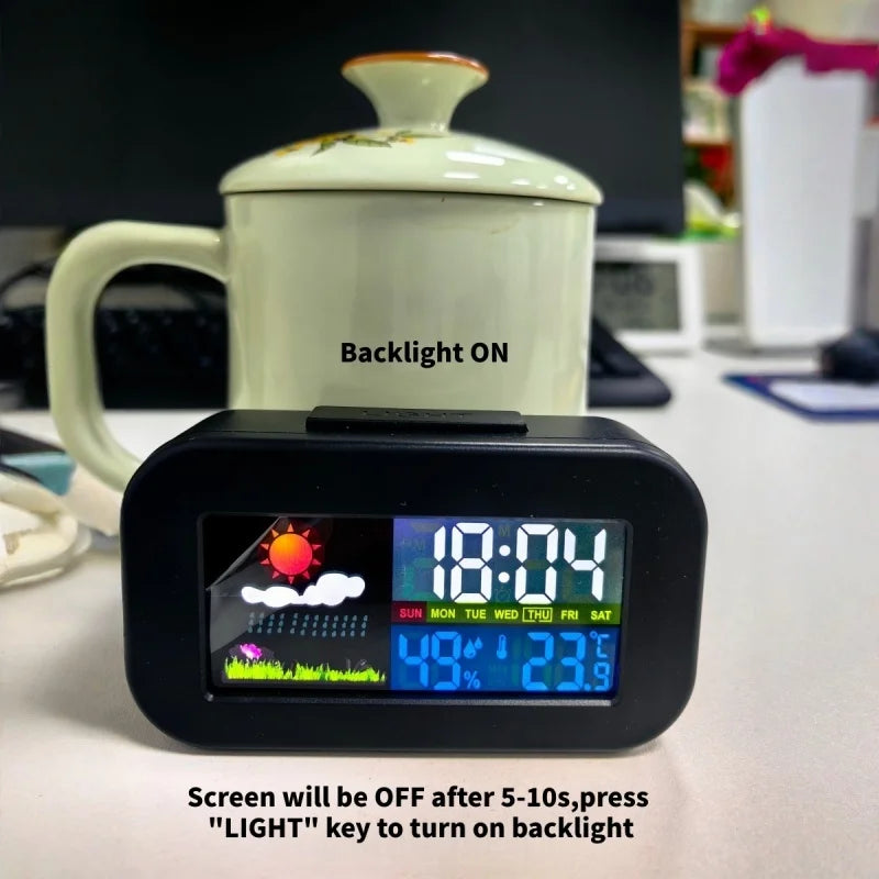 Mini Digital Alarm Clock – Temp, Humidity & LED Backlight Digital Alarm Clock Babs