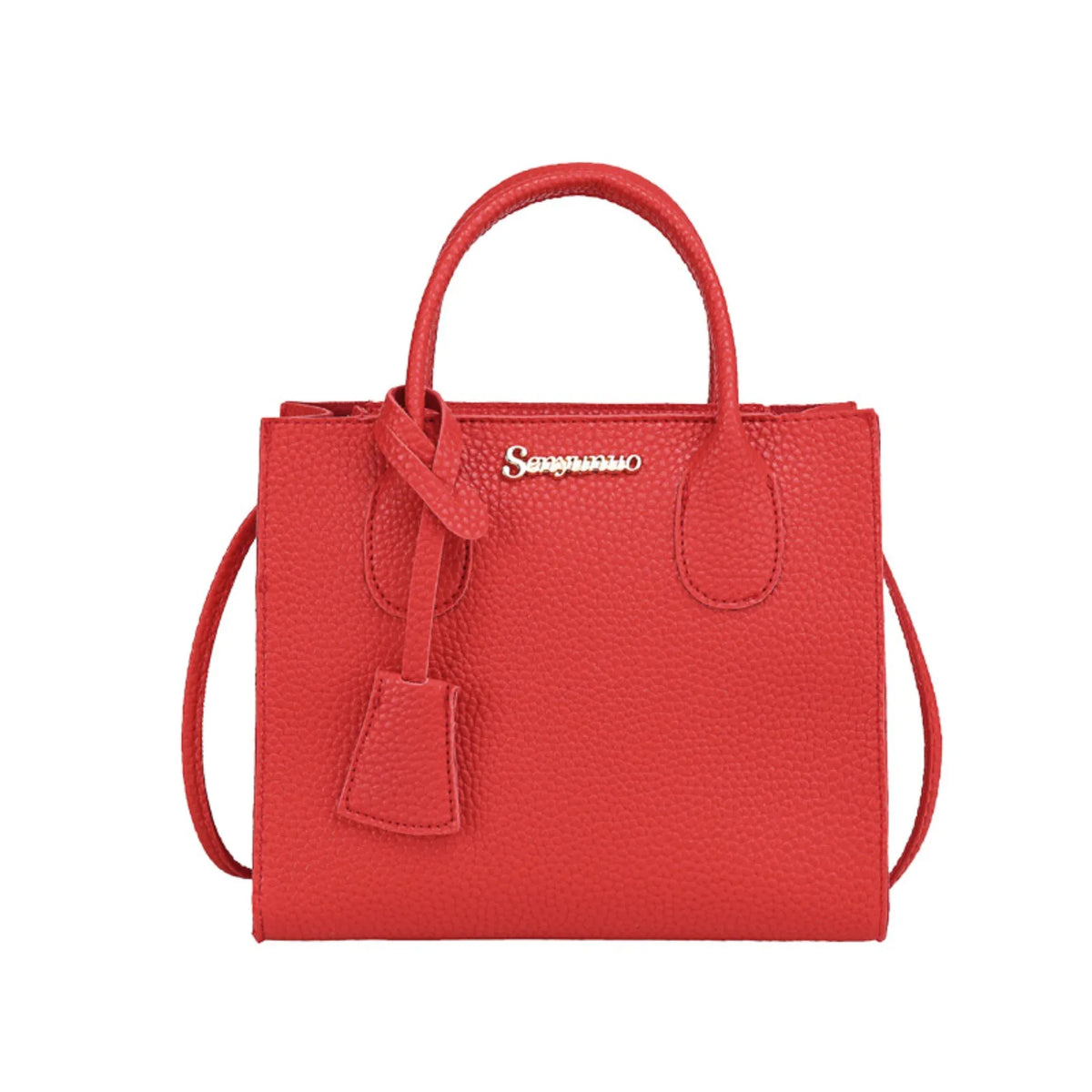 Women's Large Capacity PU Leather Tote Shoulder Crossbody Bag Women's Tote Bag Babs Red One Size