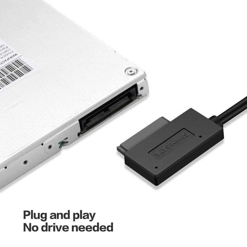 USB 2.0 to Mini SATA 13-Pin Adapter Cable for Laptop DVD Drive USB Drive Adapter Babs