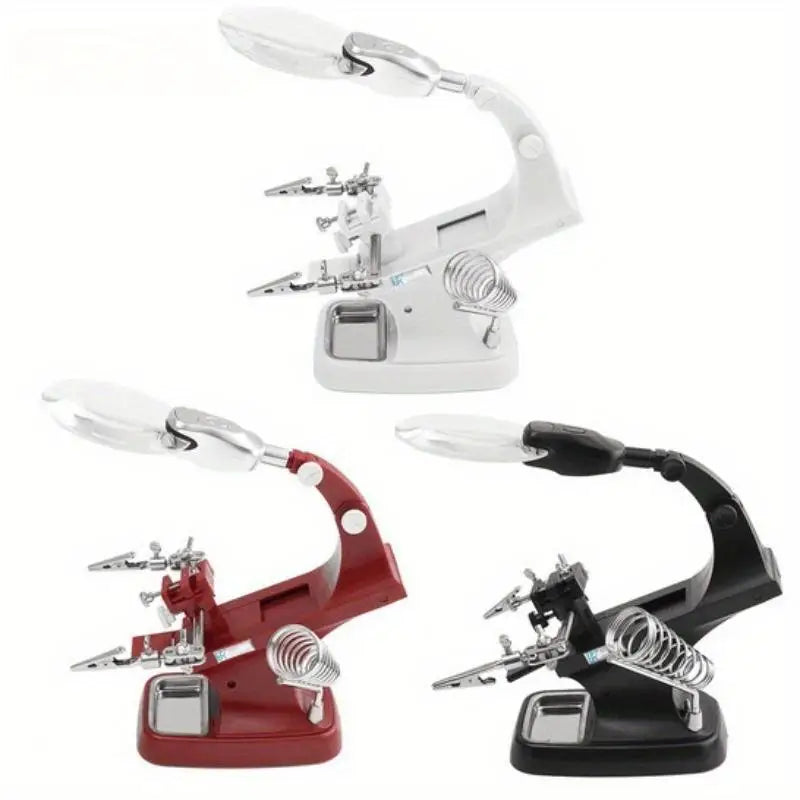 360° Rotating Repair Tool Table with Metal Magnifying Glass Rotating Repair Table Babs