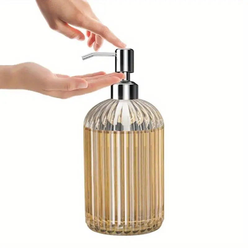 Large Clear Glass Soap Dispenser – Press Pump Bottle Glass Soap Dispenser Babs
