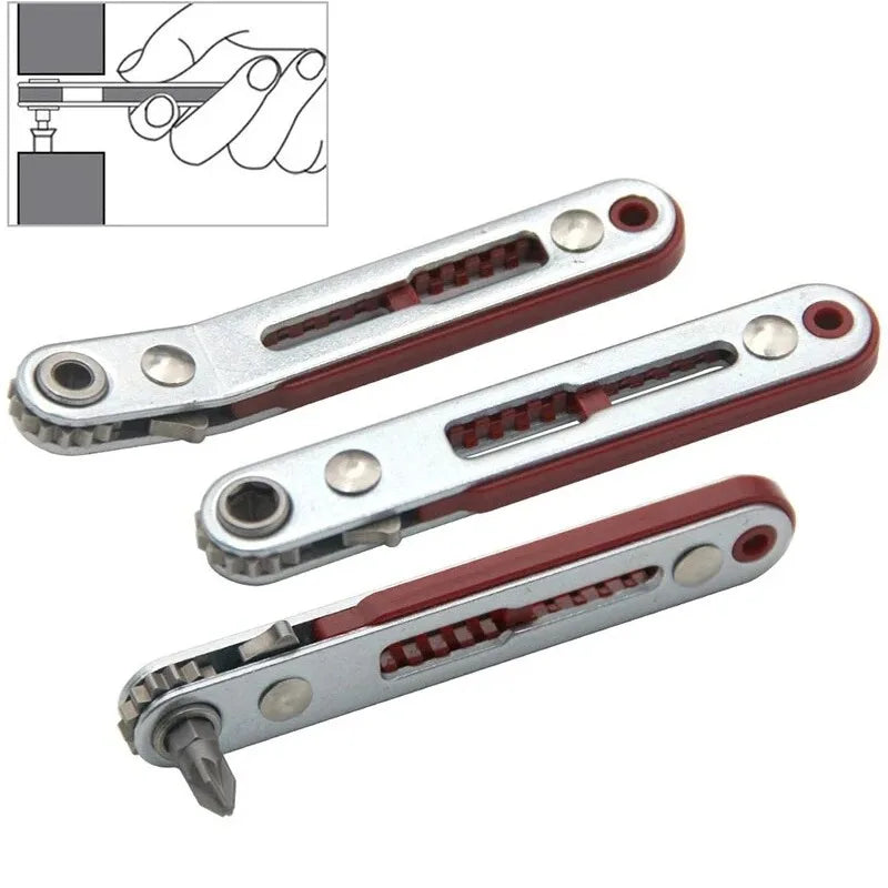 Mini Bidirectional Ratchet Elbow Screwdriver – Flat & Cross Tips Ratchet Screwdriver Babs
