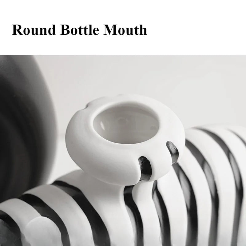 Modern Black & White Ceramic Vase Set – Home Décor Decorative Ceramic Vase Babs