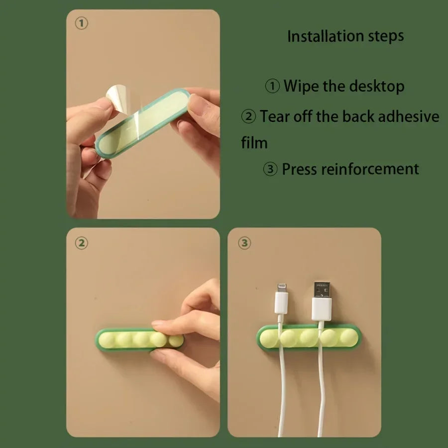 Silicone Cable Organizer Clips – Reusable Self-Adhesive Wire Holder Cable Organizer Clips Babs