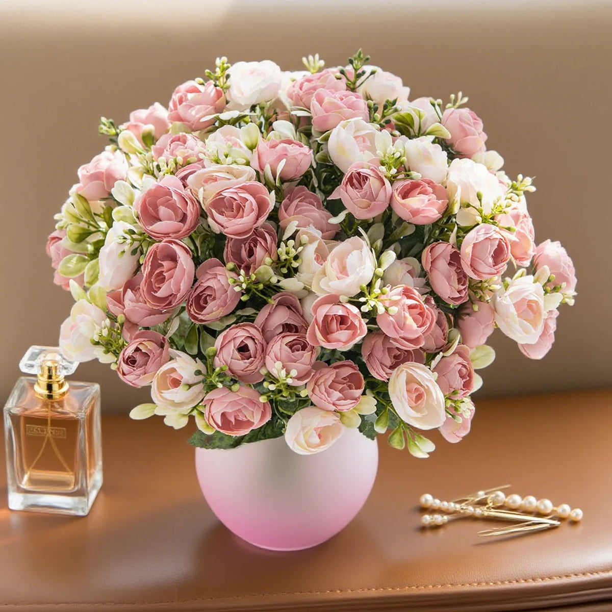 Silk Rose Artificial Tea Bud Flower – Wedding & Home Decor Artificial Silk Flower Babs