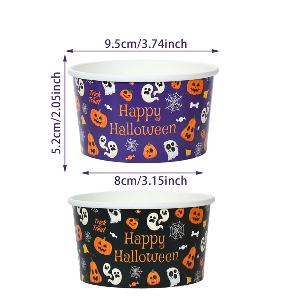 Halloween Pumpkin Jack-O-Lantern Disposable Paper Bowls 10/20/50pc Disposable Party Bowls Babs A-3 50pcs