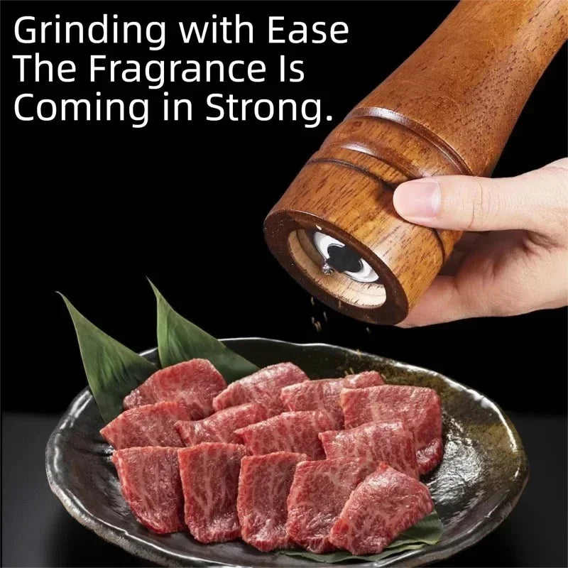 Solid Wood Salt & Pepper Grinder | Adjustable Ceramic Core Salt & Pepper Mill Babs