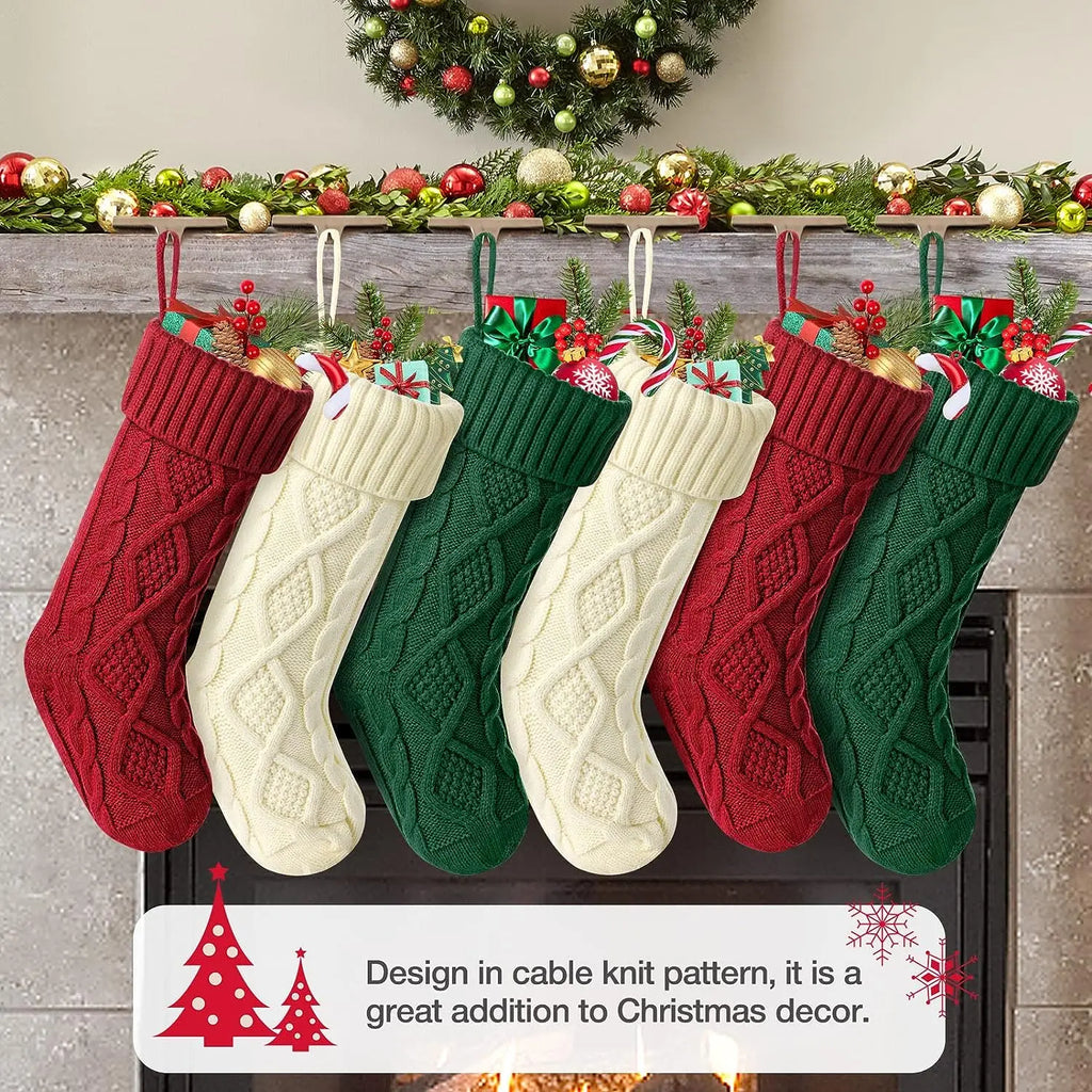 Large Cable Knit Christmas Stockings for Kids & Family Christmas Stocking Babs
