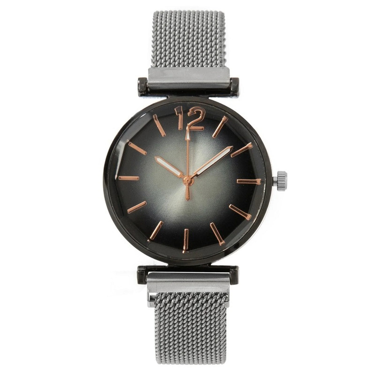 Women's Black Dial Quartz Watch – Ceramic Strap, Auto Date Ladies Quartz Watch Babs Silver