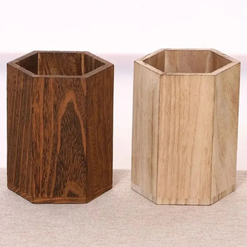 Wooden Desktop Pen Holder – INS Style Large Capacity Organizer Desktop Pen Organizer Babs