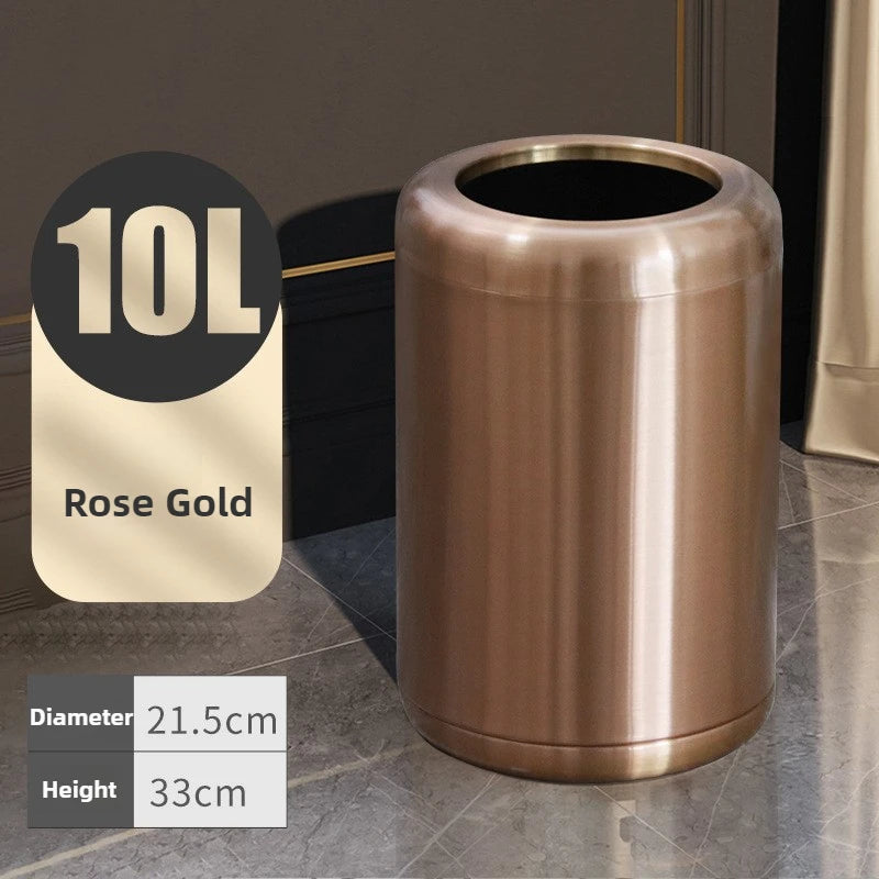 Modern Stainless Steel Trash Can 8L/10L – Living Room & Kitchen Stainless Steel Trash Can Babs 10L-Rose Gold